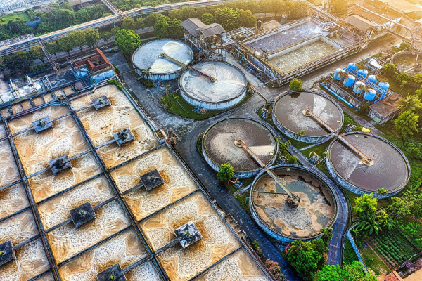 water treatment plant pipes